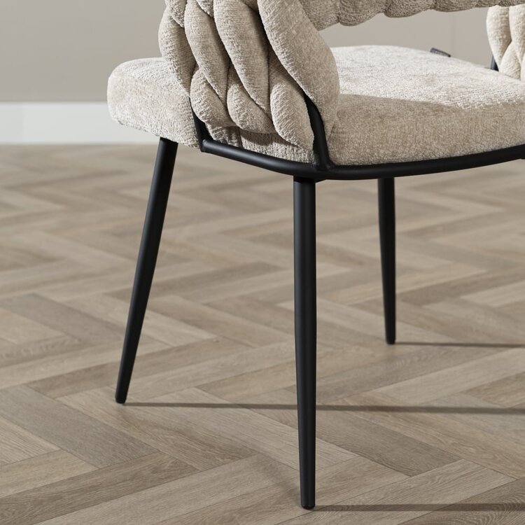 Esszimmerstuhl Braid Chenille beige