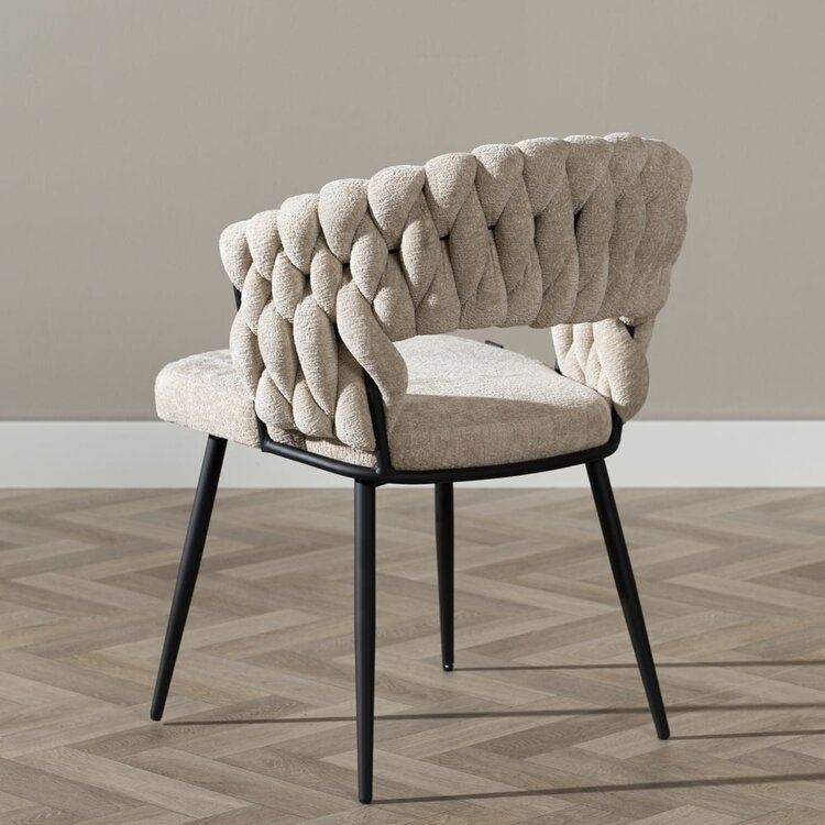 Esszimmerstuhl Braid Chenille beige