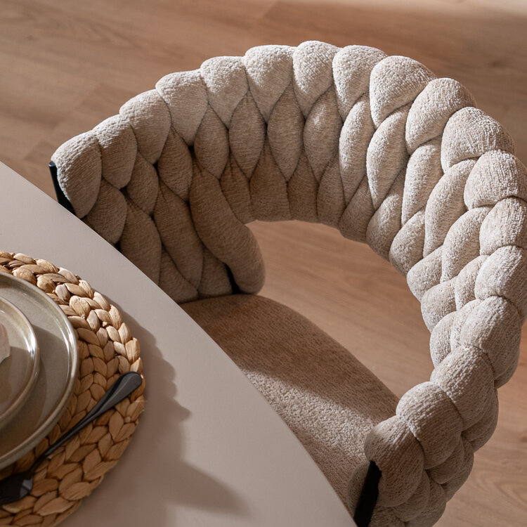 Esszimmerstuhl Braid Chenille beige