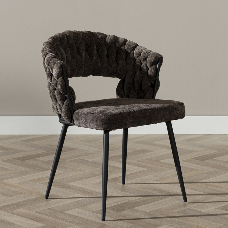 Esszimmerstuhl Braid Chenille braun