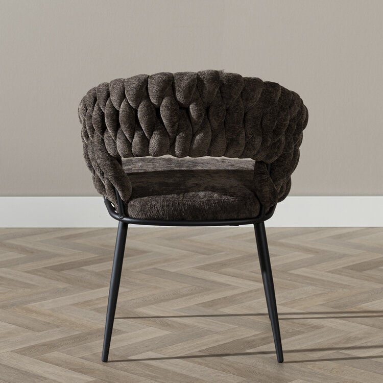 Esszimmerstuhl Braid Chenille braun