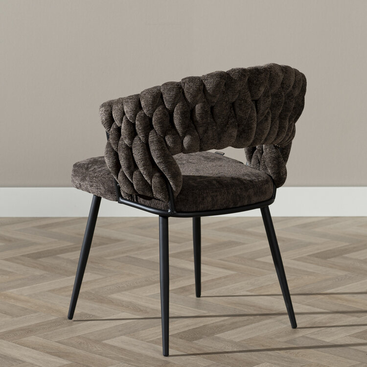 Esszimmerstuhl Braid Chenille braun
