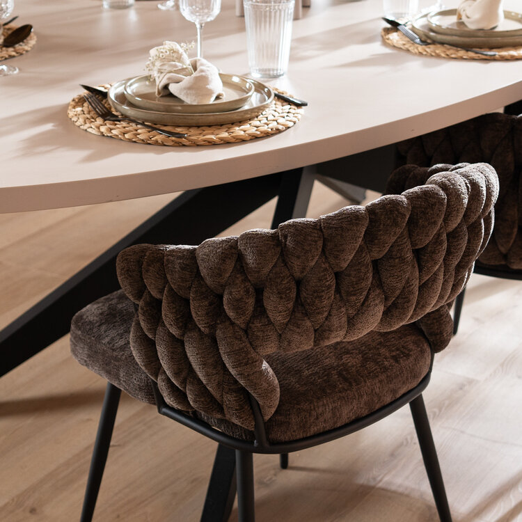 Esszimmerstuhl Braid Chenille braun