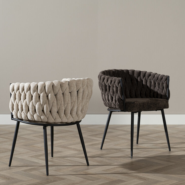 Esszimmerstuhl River Chenille braun