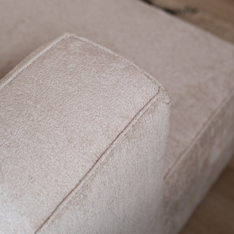 Ecksofa Memphis Chenille weiß/beige links
