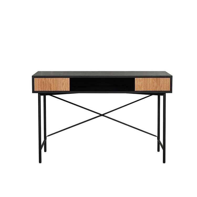 Schreibtisch Maury schwarz / Eiche hell 120x55x77cm