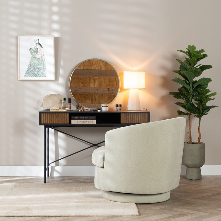 Schreibtisch Maury schwarz/Eiche dunkel 120x55x77cm