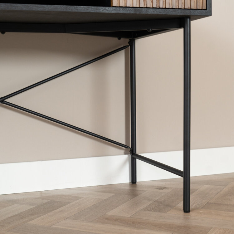 Schreibtisch Maury schwarz/Eiche dunkel 120x55x77cm