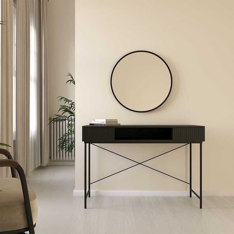 Schreibtisch Maury schwarz Eiche 120x55x77 cm