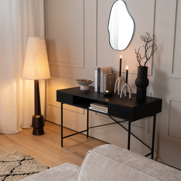 Schreibtisch Maury schwarz Eiche 120x55x77 cm