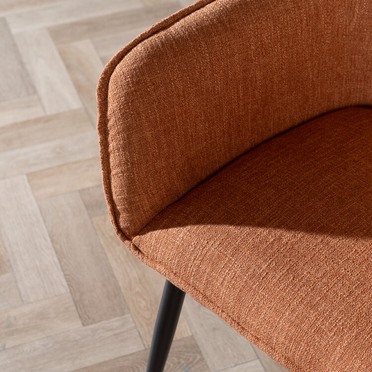 Esszimmerstuhl Ciara Leinen kupfer