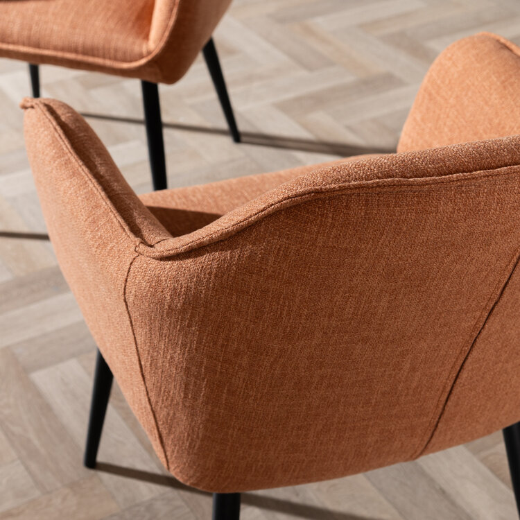 Esszimmerstuhl Ciara Leinen kupfer