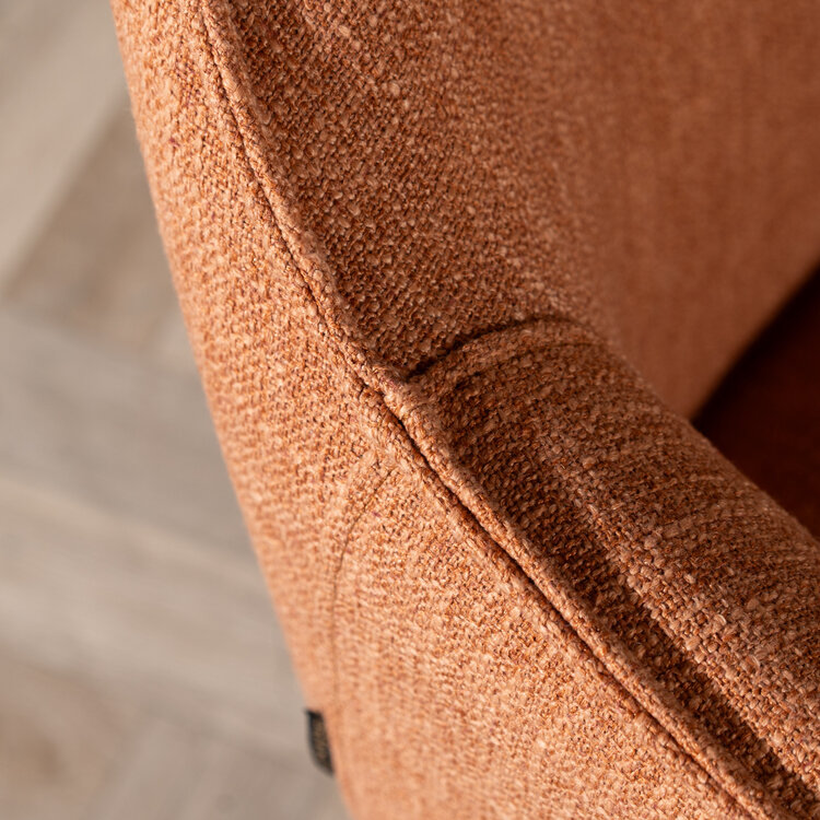 Esszimmerstuhl Ciara Leinen kupfer