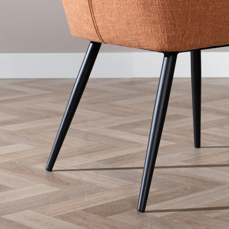 Esszimmerstuhl Ciara Leinen kupfer