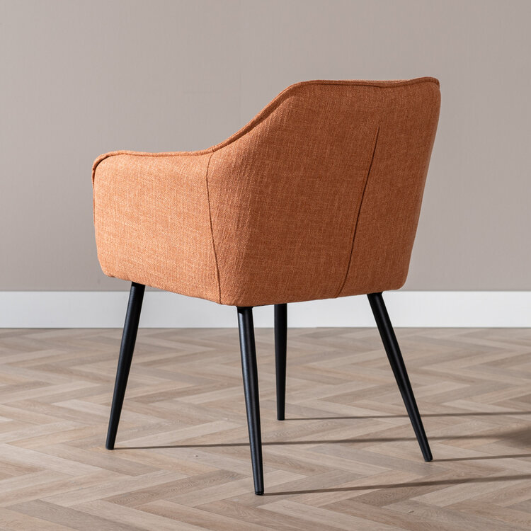 Esszimmerstuhl Ciara Leinen kupfer