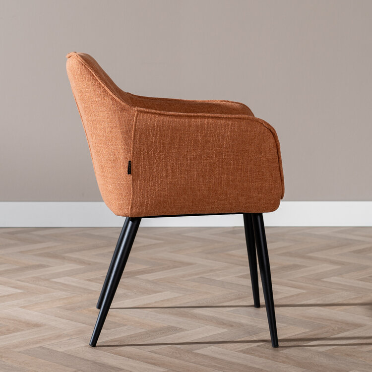 Esszimmerstuhl Ciara Leinen kupfer