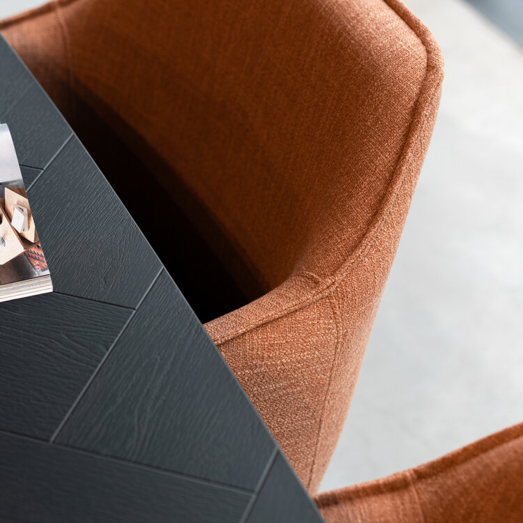 Esszimmerstuhl Ciara Leinen kupfer