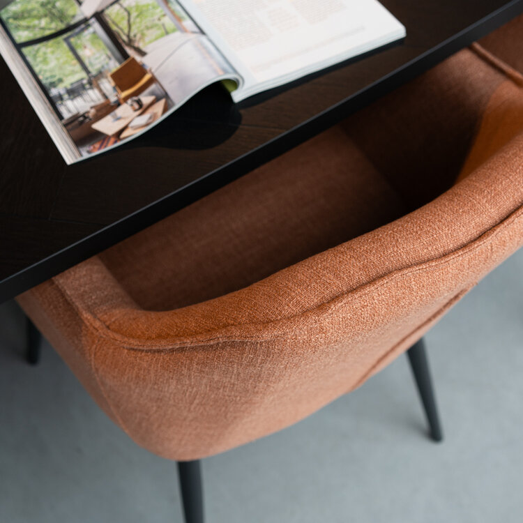 Esszimmerstuhl Ciara Leinen kupfer