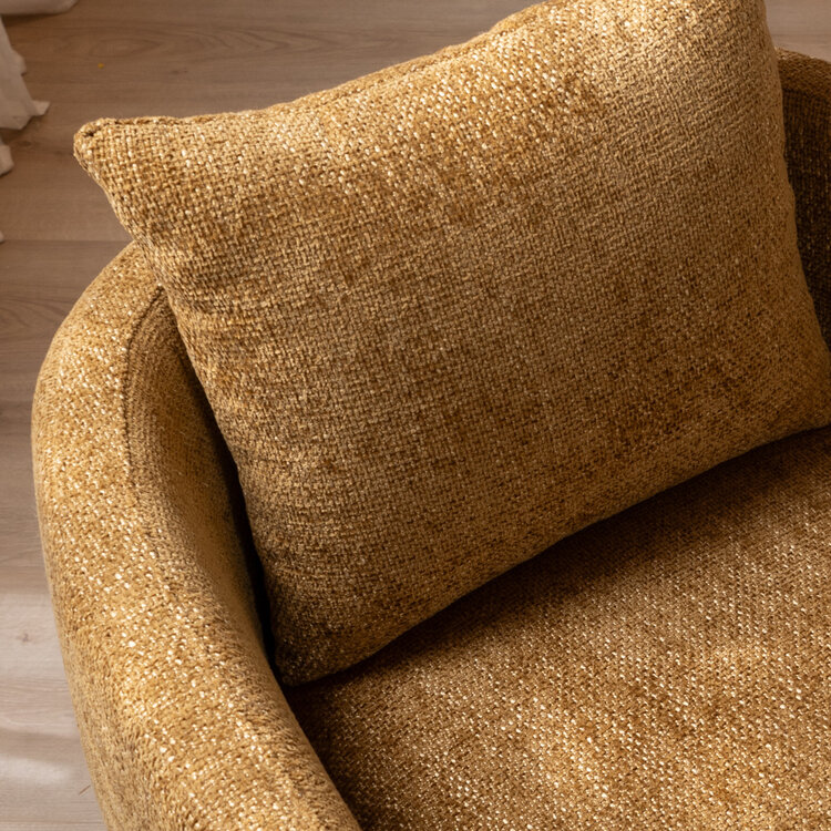 Sessel Ruby Chenille ockergelb/cognac