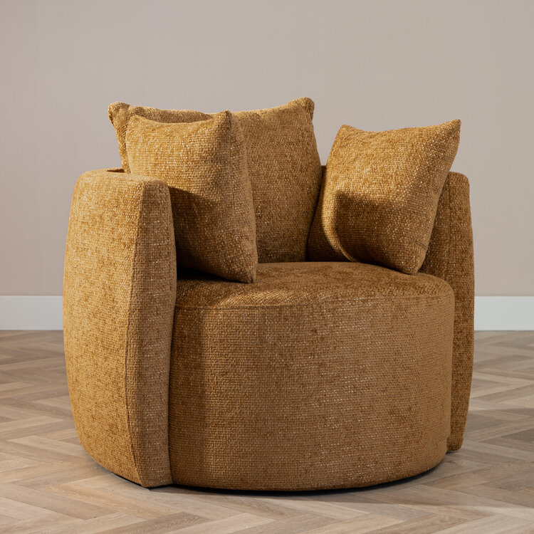 Sessel Ruby Chenille ockergelb/cognac
