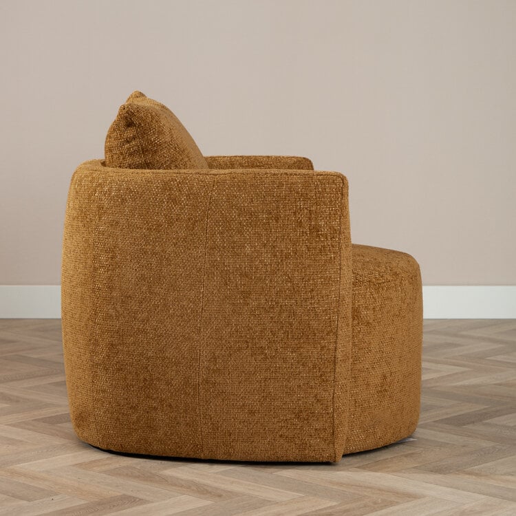 Sessel Ruby Chenille ockergelb/cognac