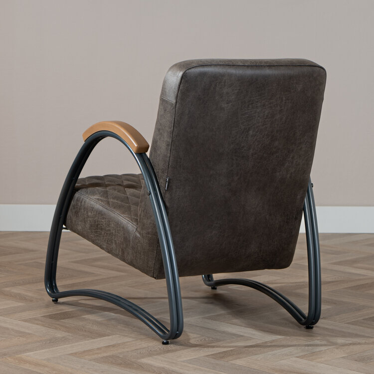Ledersessel Ivy Industrial Design anthrazit