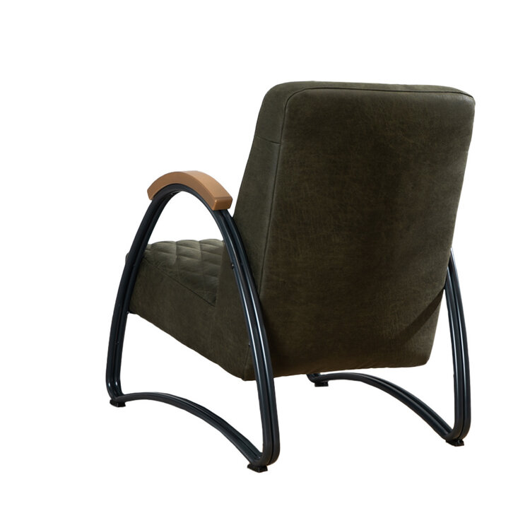 Ledersessel Ivy Industrial Design olivgrün