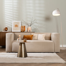 Samt Sofa Memphis 2,5-Sitzer beige