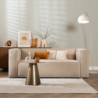 Samt Sofa Memphis 2,5-Sitzer beige