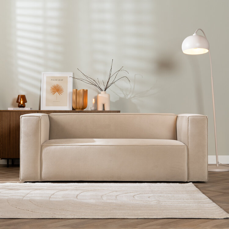 Samt Sofa Memphis 2,5-Sitzer beige