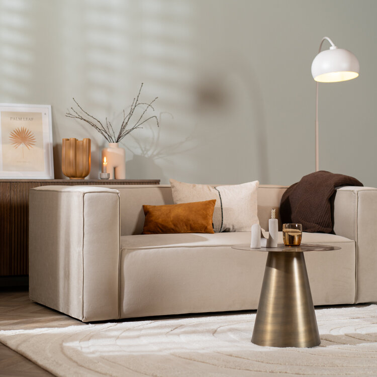 Samt Sofa Memphis 2,5-Sitzer beige