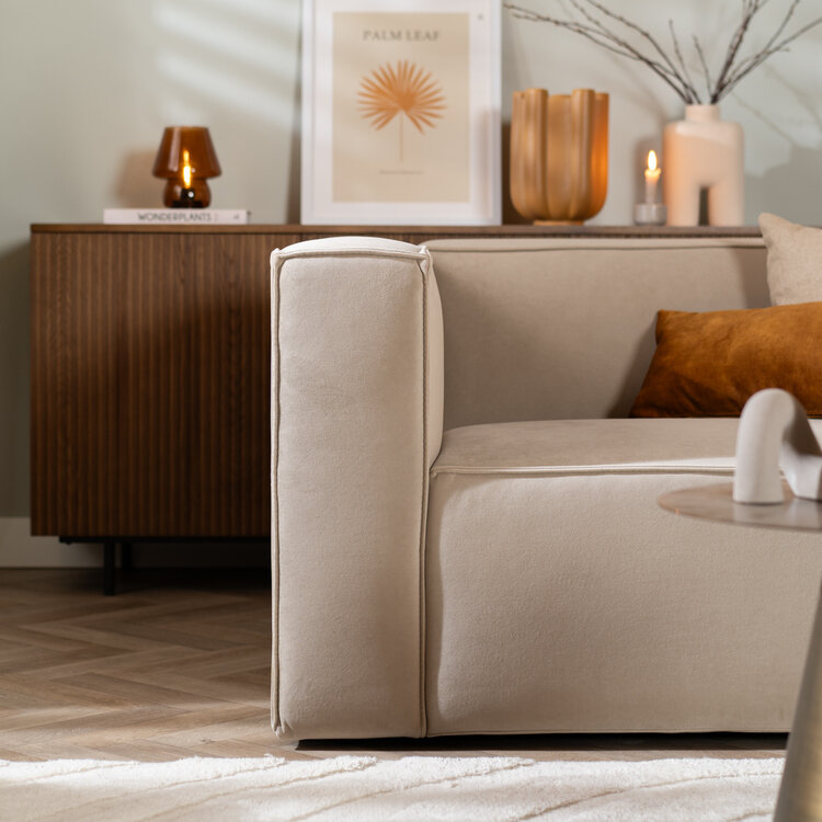 Samt Sofa Memphis 2,5-Sitzer beige