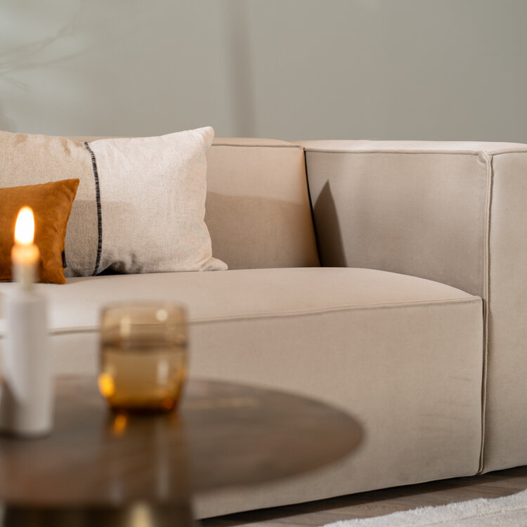 Samt Sofa Memphis 2,5-Sitzer beige