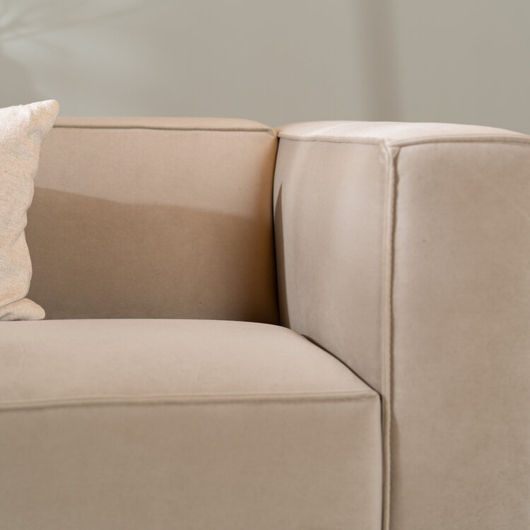 Samt Sofa Memphis 2,5-Sitzer beige