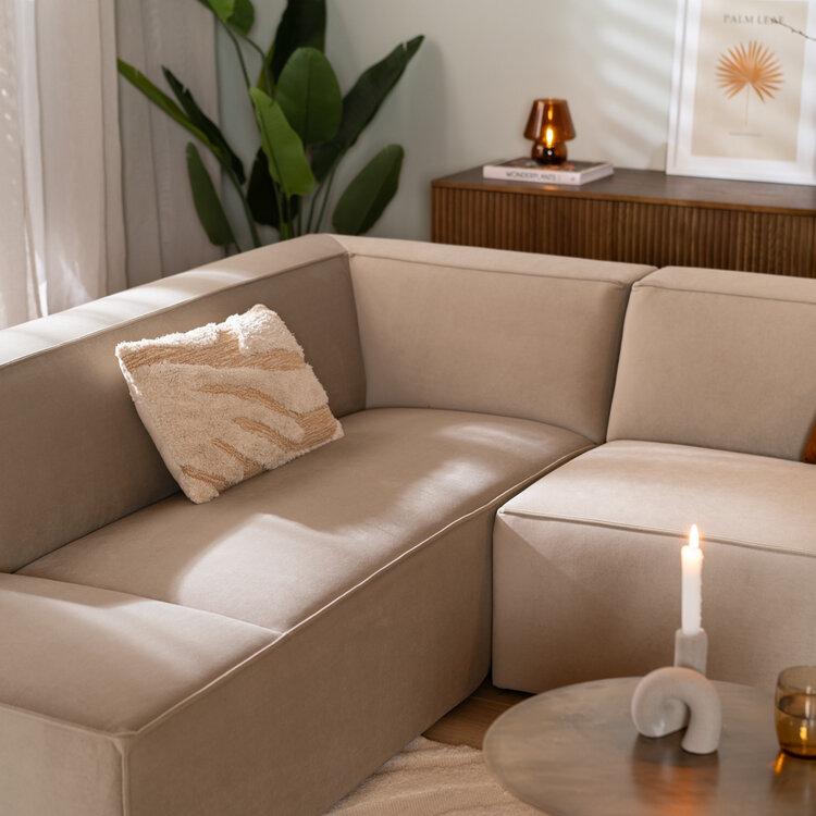 Ecksofa Memphis Samt beige links