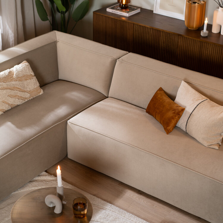 Ecksofa Memphis Samt beige links