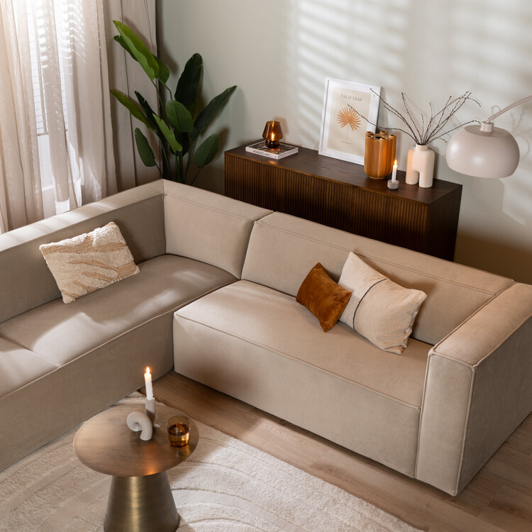 Ecksofa Memphis Samt beige links