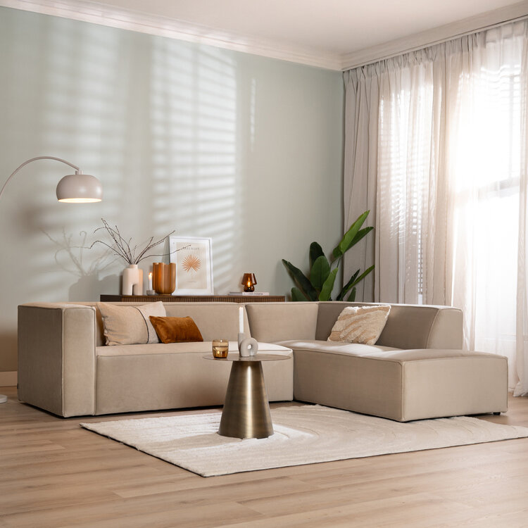 Ecksofa Memphis Samt beige rechts