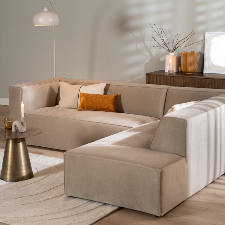 Ecksofa Memphis Samt beige rechts