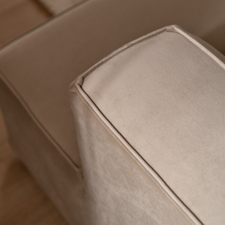 Ecksofa Memphis Samt beige rechts