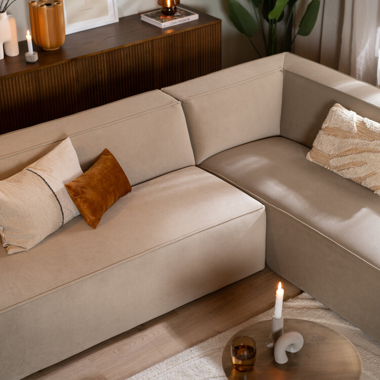Ecksofa Memphis Samt beige rechts