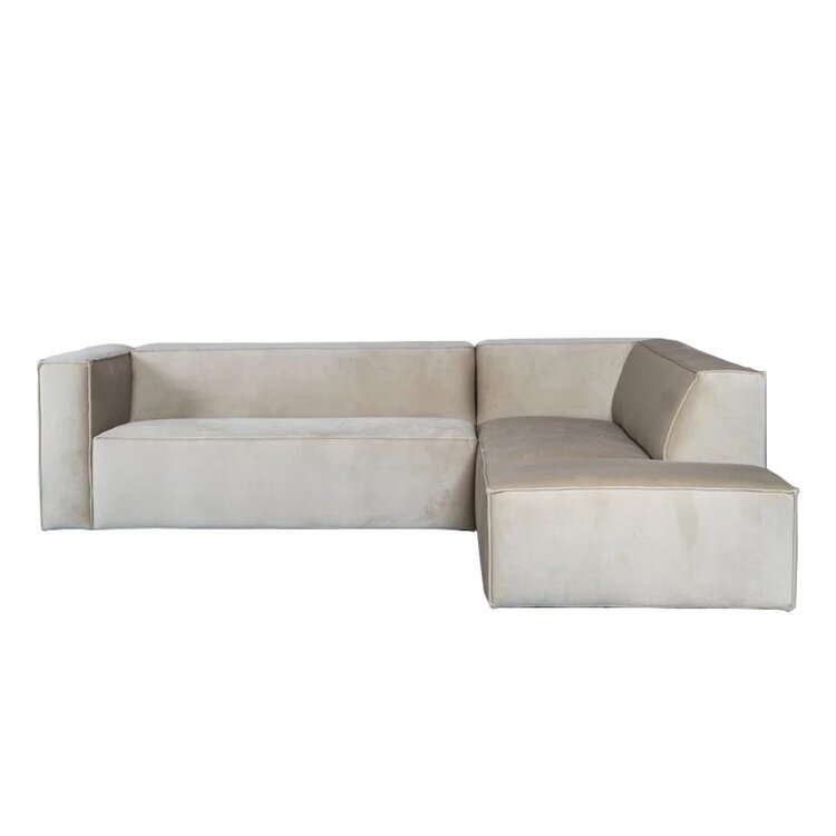 Ecksofa Memphis Samt beige rechts