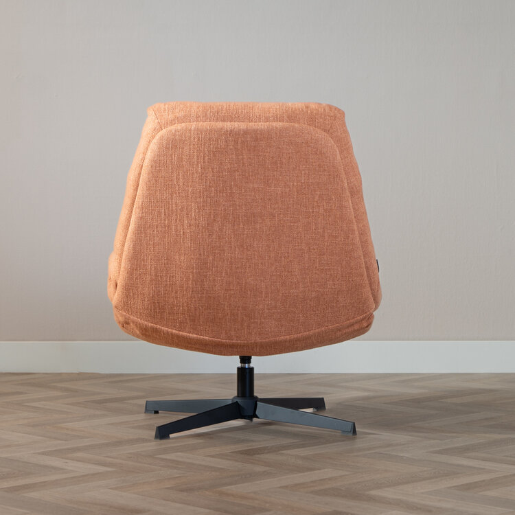 Sessel mit Hocker Cristo Leinenstoff drehbar kupfer