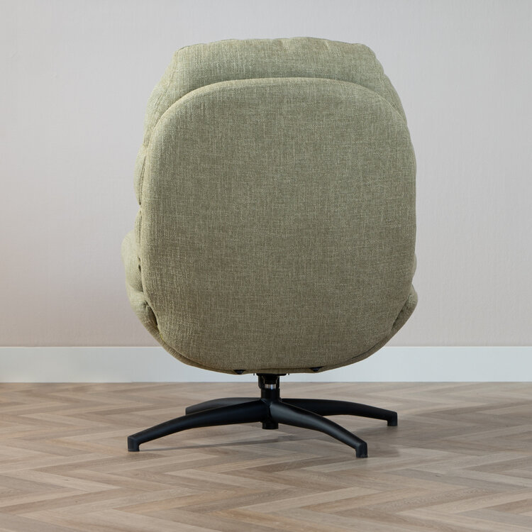 Sessel mit Hocker Palma Leinen drehbar olivgrün