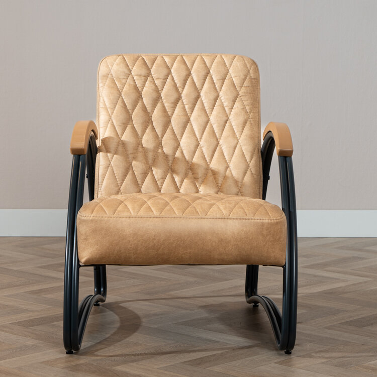 Ledersessel Ivy Industrial Design beige