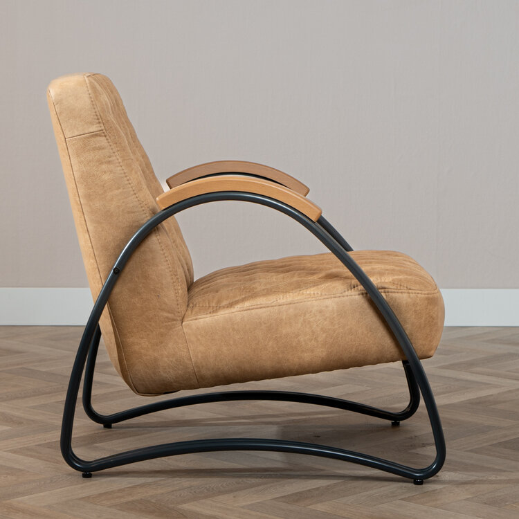 Ledersessel Ivy Industrial Design beige