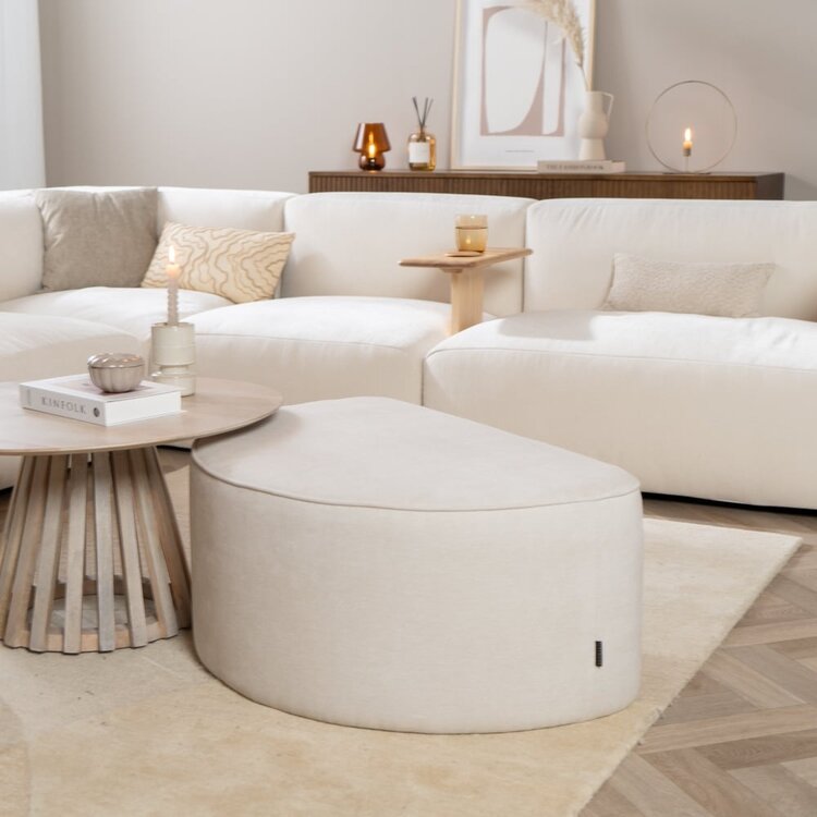 Hocker Neso halbrund beige