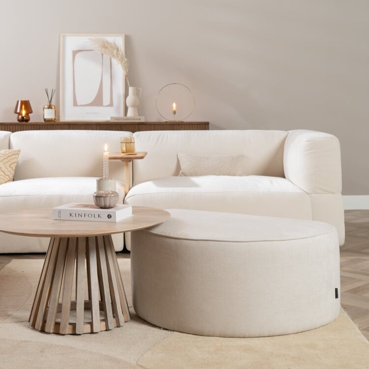 Hocker Neso halbrund beige