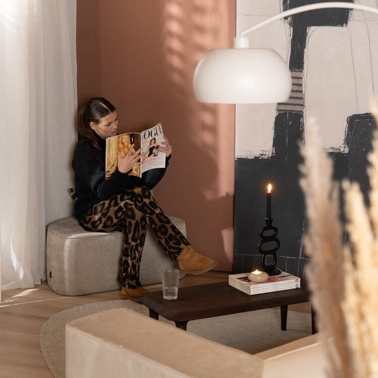 Hocker Neso halbrund taupe