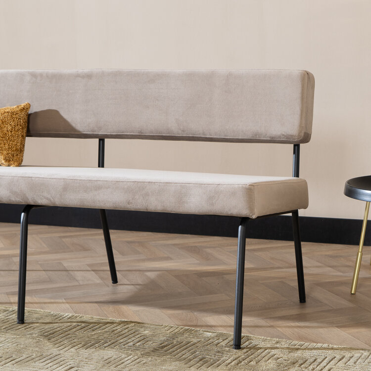 Esszimmerbank Samt Espen taupe 160 cm